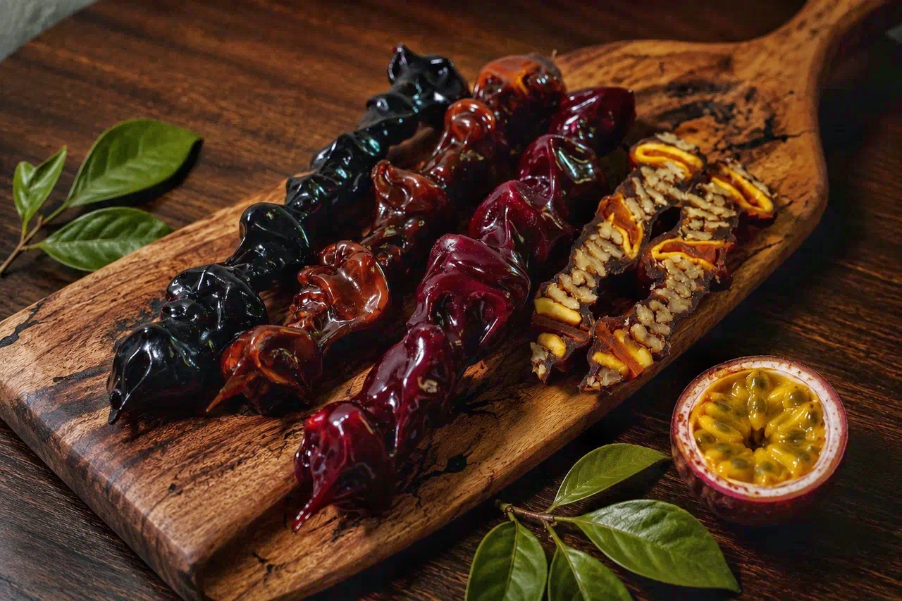 Чурчхела с манго, маракуйя и грецким орехом