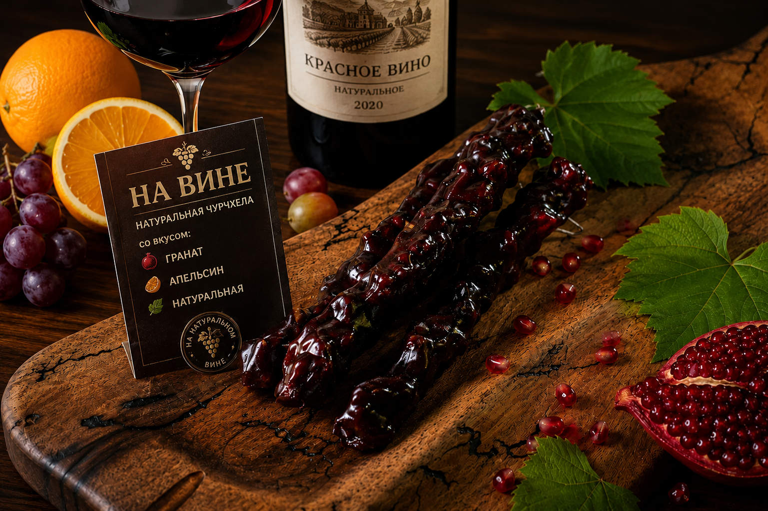 Чурчхела винная с грецким орехом